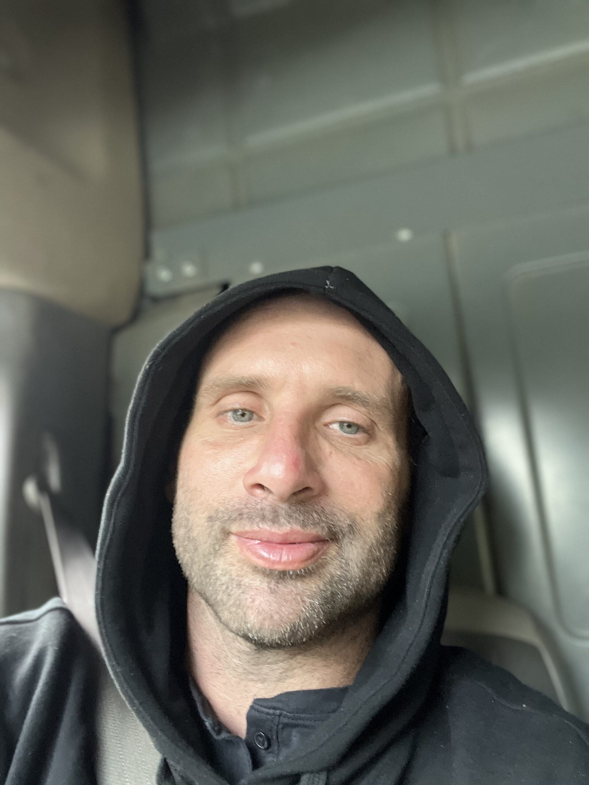 Joe Fasho, founder of The Humboldt Cure, inside a distribution van